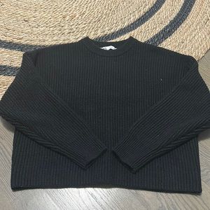 Zara cropped black knit sweater